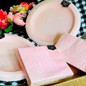 RAE-DUNN Happy Easter Pink White Disposable Bundle